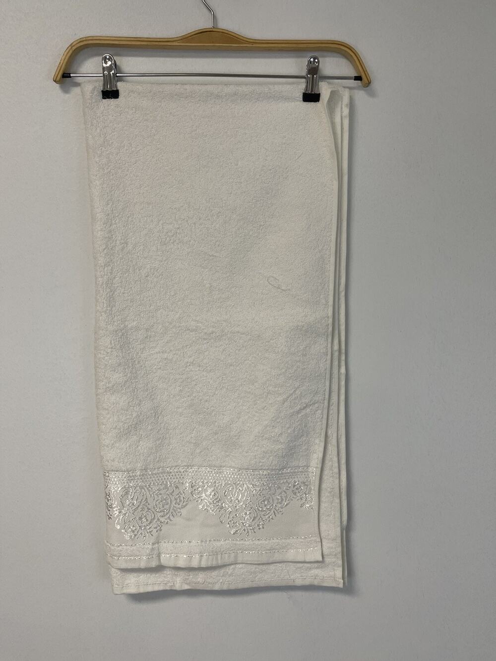 Alex Turkish Towel White Bath Heavyweight Cotton Sauna Embroidered N93